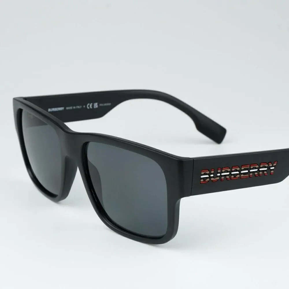 NEW Burberry BE4358 KNIGHT 346481 Matte Black Dark Grey Polarized Men Sunglasses
